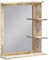 Woodkings® Bad Spiegel 60x68 Alcudia Holz rustikal Landhaus Möbel Bedruckt Badmöbel Badezimmerspiegel mit Ablage