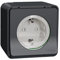 Mureva Styl - Prise de courant 2P+T schuko - saillie - IP55 - IK08 - gris