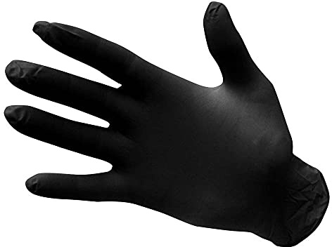 Portwest Powder Free Nitrile Disposable Glove, Color: Black, Size: S, A925BKRS