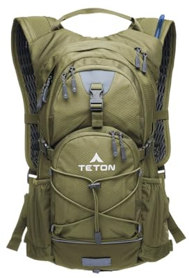 Teton Oasis Hydration Backpack – Lightweight Water Pack with Bladder for Hiking, Running, Cycling, Biking – 18L/22L Sizes – Sewn-in Rain Cover – Fits Men and Women