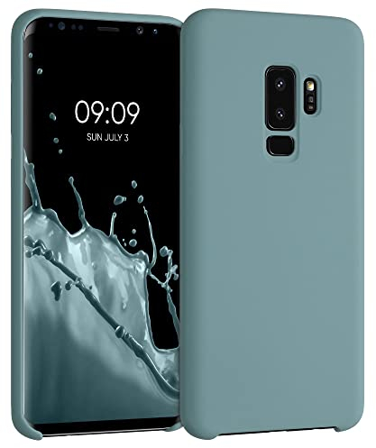 kwmobile Hülle kompatibel mit Samsung Galaxy S9 Plus Hülle - Silikon Handy Case - Handyhülle weiche Oberfläche - kabelloses Laden - Arctic Night