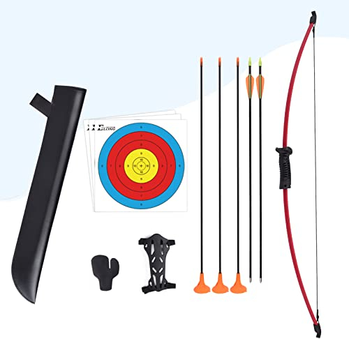 ELONG OUTDOOR Youth Cycle Archer Group Outdoor and Quiver Children and Youth Archer Starter Youth Group Long Bow Target Training Game