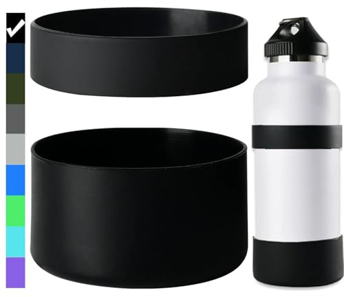 Miracredo 2 PCS Silicone Water Bottle Boot, Protective Silicone Sleeve, Anti-Slip Bottom Cover with Silicone Ring, BPA Free, Compatible with Simple Modern, Fit Iron Flask