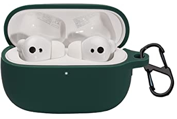 BoLuo Case for Honor Earbuds 3 Pro with Carabiner, Silicone Anti-fall Earphone Cover Skins Pounch,Protective Cover Shockproof Shell for Honor Earbuds 3 Pro TWS Wireless Bluetooth Earphone (green 1)