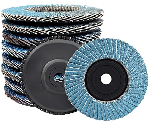 JOLIGAEA 10 Stück Fächerscheiben Set │ ø 76 mm x 10 mm │ Mixpack (je 3 x Korn 40/60 je 2x Korn 80/120) │ Schleifscheiben für 10,8-12V Winkelschleifer │ Metall Lamellenscheibe