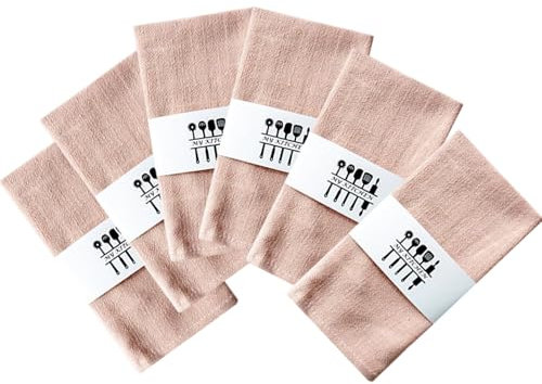 RANJIMA Stoffservietten Leinenservietten, Dinner Stoffservietten Baumwolle, 6er Set Servietten Stoff Leinen Tuch, Abwaschbare Servietten für Vatertag Muttertag Party Hochzeiten Geburtstag