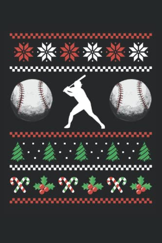 Funny Baseball Christmas Notebook: Gift Idea for Baseball Players | Baseball Journal | College Ruled Lined Pages Book for Boys Girls Women Men (6x9 inches) | 110 pages
