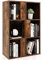 COSTWAY 2er Set Bücherregal aus Holz, Standregal mit 3 Ebenen, Büroregal, Aufbewahrungsregal, Aktenregal mit Kippsicherung, 33 x 33 x 100,5 cm (Vintage)