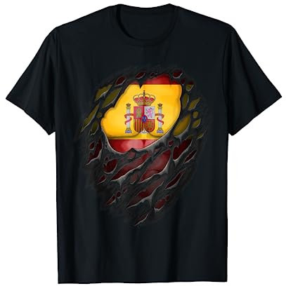 Bandera de España desgarrada con raíces españolas Camiseta