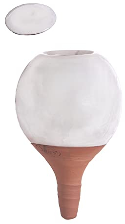 Moutta | Ollas/Oyas Jardinera de Cerámica Blanca 0,3 litros | Difusor de Agua/depósito para riego de Plantas | Riego automático por Goteo