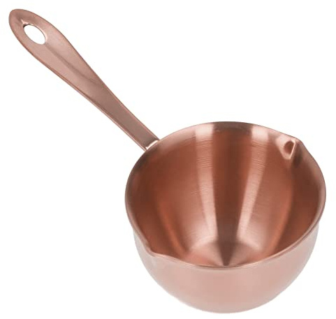 Casserole en Acier Inoxydable,petite casserole Sauce Au Lait De Cuisine Professionnelle À La Maison Avec Becs Verseurs (Or rose)