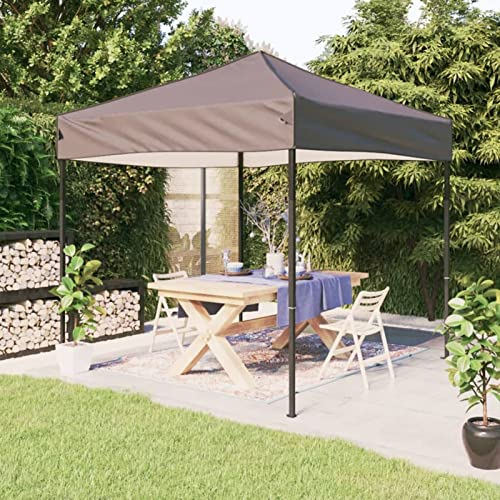 Partyzelt Faltbar, LAPOOH Party Zelt, Pavillon, Faltpavillon, Garagenzelt, Gartenzelt, Taupe 3x3 m