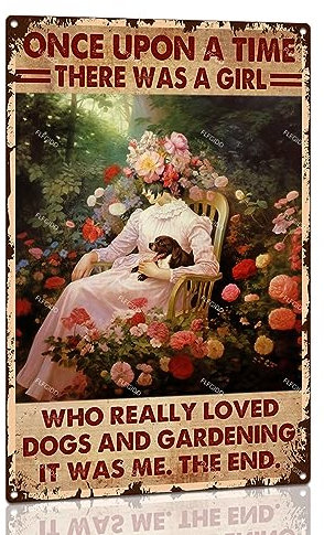 Plaque en métal vintage humoristique pour jardin, serre, rempotage, abri de jardin, garage, extérieur, 20,3 x 30,5 cm