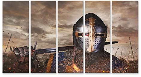 islandburner Bild auf Leinwand Porträt Ritter Schwert Batllefield Porträt Ritter Schwert Batllefield Ritter Schwert Battlefield Wandbild Poster Kunstdruck Bilder