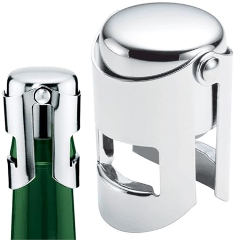 1 Pièce Bouchon Bouteille Champagne, Bouchon de Bouteille de Vin Pétillant - En acier inoxydable - Anti-fuite, Bouchons de Vin, Scellant pour économiseur de Bière, Garde Bulles, 3.8 * 5.5cm (Argent)