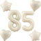 Beige Luftballons Zahl 85+4 pcs herz/stern Folienballon Zahl 85 .Geburtstag frau mädchen,85 Riesenzahl Ballons 85 .geburtstagsdeko mann,Zahlenballon 85, Helium Ballons 85 Zahlen Luftballon