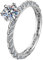 Homxi 925 Silber Ring Damen,Eheringe Trauringe 6 Zinken Fein mit Zirkonia 6.5MM Damen Trauringe Silber Größe 58(18.4)