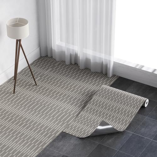 Homease Vinyl Flooring Roll - Authentic Carpet Texture Peel and Stick Floor Tiles, Durable and Waterproof Vinyl Plank Flooring for Bedroom Living Room Kitchen RV and Office,Light Brown