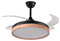 BEL AIR HOME - Ventilador de Techo COSMOS con Motor DC - Aspas Desplegables - Luz Led 24W - MEMORIA (3000K, 4000K, 6500K) - Mando a Distancia Incluido (NEGRO MINI)