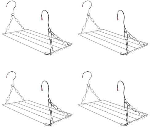 Janasiba 4X Multifunktionaler Wäsche Trockner, Wäsche Trockner Aus Edelstahl Zum Aufhängen Von Kleidung, Hand Tüchern, Socken