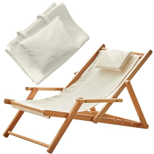 Pastoralist Slingstuhl Ersatzstoff, 45x17inch Oxford Stoff Terrasse Stuhl Ersatzstoff mit Kissen, Strandstuhl Ersatzstoff für Sonne Liege Pool Sonnenbad Garten