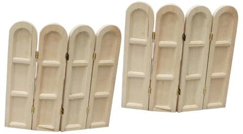 TOYANDONA 2 Pièces Maison de Mini-fenêtres de Maison séparateur de pièce Miniature décoration de Decoration de modèle d'écran de Bureau Mini paravent en Bois Bouleau