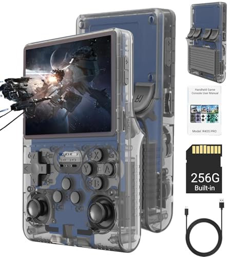 R40S Pro - Consola de juegos de mano retro, pantalla IPS de 3,5 pulgadas, 30.000 juegos, consola de juegos retro, consola portátil recargable de 3800 mAh, compatible con más de 20 emuladores de juegos