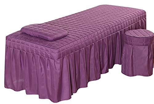 Ensemble de table de massage spa avec coussin de trou de respiration pour le visage, lavable, salon de beauté, tatouage en lin pour une couverture complète et confortable