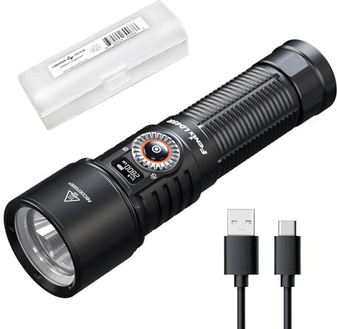 Fenix LD45R 2800 Lumen zoombare USB-C-Taschenlampe mit stufenlosem einstellbarem Fokus zwischen Strahler und Flutlicht, mit OLED-Display und Lumentac-Organizer
