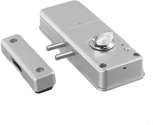 Honseadek Cerradura de puerta inteligente invisible, cerradura de seguridad con Wi-Fi, cerradura de puerta con código y llave de respaldo para control de aplicación Tuya (para cerradura Tuya plateada)