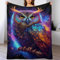 AAPZY Nebula Eule Fleece Decke, Extra Weiche Flauschige Kuscheldecken, Leichte, Gemütliche Flannel Sofadecke/Couchdecke Für Erwachsene, Wohndecke （180×200cm）