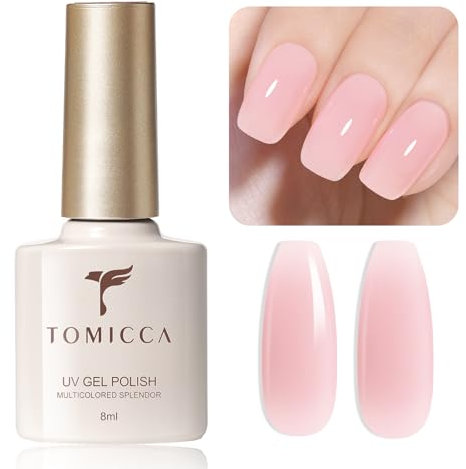 TOMICCA Vernis Semi Permanent, Rose Laiteux Vernis Gel UV Semi Permanent, Soak Off Vernis Gel UV LED Gel Cadeau Pour Salon de Manucure DIY Home, 8ML