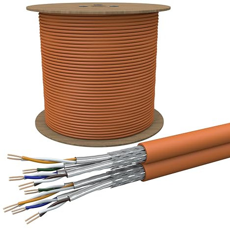 Draka Netzwerkkabel Verlegekabel LAN Kabel 500m Trommel Cat 7 Duplex S/FTP PiMF LSZH Halogenfrei AWG 23/1 Installationskabel Datenkabel PoE 100% Kupfer UC900 SS23 GHMT PVP Zertifiziert Made in EU
