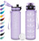 Trinkflasche 1L, Wasserflasche Sport mit Filte, Auslaufsicher Trinkflasche Kohlensäure Geeignet, Motivierende Trinkflasche mit Zeitmarkierung, Sportflasche für Yoga, Schule, Camping, Fahrrad, Büro