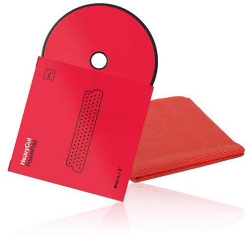 wortek Polierpad Set Koch Chemie Heavy Cut Foam Pad Polierpad Ø 76 x 25 mm inkl Microfaser Heavy Cut Poliertuch Auto Polierpad Polierschaum Set für Exzenter Poliermaschine