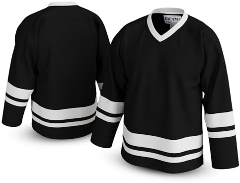 UNLC Klassisches Blanko-Hockeytrikot mit Streifen – authentisch genäht, atmungsaktives Mesh und strapazierfähiges Polyester – Größen S-5XL