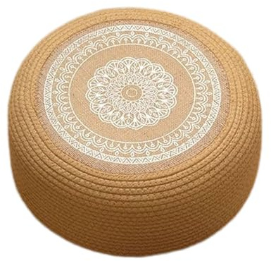 Cojín de Paja Trenzada de Estilo japonés – Futón de Lino de Estilo japonés | Alfombra de Picnic Tejida de ratán, Alfombrilla Transpirable para el Aire Libre para Yoga, meditación, decoración