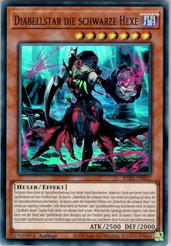 Diabellstar die Schwarze Hexe - RA03-DE032 - Super Rare - 1. Auflage - Deutsch - Yugioh - Quarter Century Bonanza - mit RC-Fieldcenter