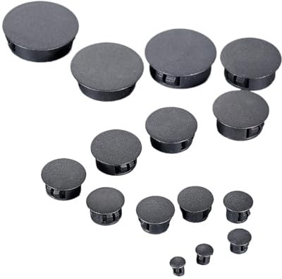 Viti in acciaio inossidabile, viti a testa zigrinata, set da 50 tappi for fori da 28/30/32 mm, in nylon, a scatto, for tubi, idraulici, mobili, viti, tappi for fori