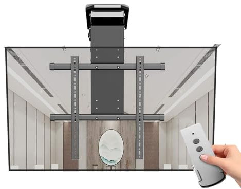 Deckenhalterung für Fernseher – passend für 50-90 Zoll große Fernseher, motorisierte TV-Halterung mit Fernbedienung und Schaltersteuerung, elektrische TV-Deckenhalterung, motorisierter TV-Lift, motor