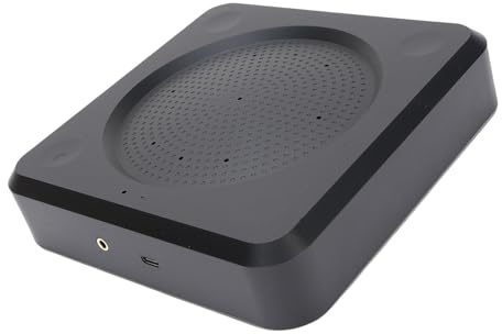 Bewinner 10m Conference Microfono Omnidirezionale di Altoparlanti, 3,5 Mm Jack AI Riduzione del Rumore Algoritmi per le Sale Riunioni Video Conferenzia