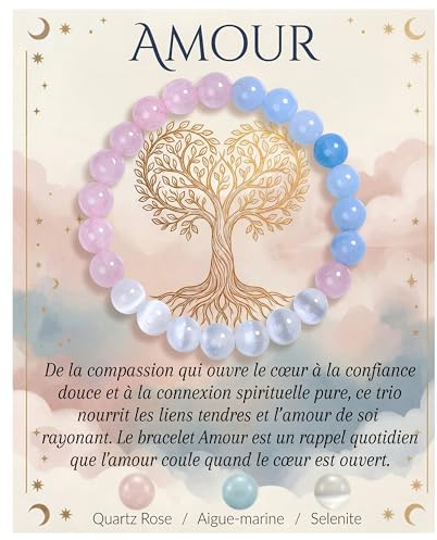 Bivei Bracelet Pierre Naturelle Pour Femme et Homme,Idée Cadeau | Bracelet en Cristal Naturel,Bijoux Elastique Artisanal,Motif Mauvais Oeil,Perle de 8MM,Pour Yoga et Méditation