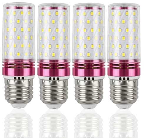 Apcodino 4 Piezas Bombilla LED Maíz E27 Fria 16W 1600LM Lámpara 6000K Luz | Bombillas Led E27 360° Sin Parpadeo No Regulable para Candelabro Plafón Cocina Salón Oficina Garaje Lluminación Residencial