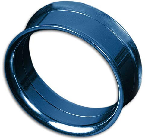viva-adorno® 1 Stück Edelstahl Tunnel mit Innengewinde Größe 4-30mm Z155, blau 18mm