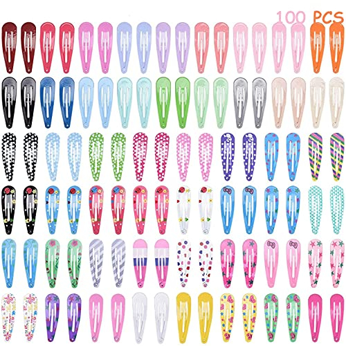 Lynlon 100 STK Mädchen (50 Farben) Haarspangen | Haarclips | Kinder Haarklammern | Spangen | Klammern, 25,4 x 14 x 3 cm
