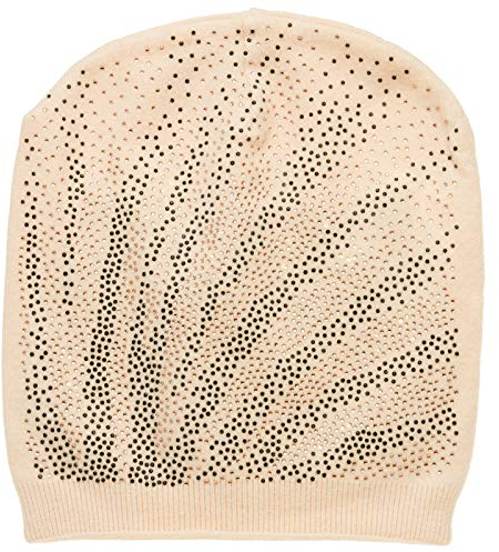 Caspar MU183 Damen Beanie Mütze mit Strass, Größe:One Size, Farbe:aprikot