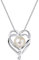 FANCIME Groß Solitaire Echte 9-10mm Süßwasser Zuchtperlen mit 925 Sterling Silber Perlen Kette Herz Anhänger Halskette Juni Birthstone Schmuck für Damen Mädchen 40 + 5 cm Extender