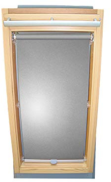 Rollo für VELUX Dachfenster THERMO Alu-Rückseite Dachfensterrollo für TYP GGL/GPL/GHL - 102 - Farbe Silber-Grau - mit Haltekrallen