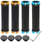 QitinDasen 2 Pares Premium Puños Bicicleta, Puños Manillar Antideslizante Ergonomicos, Empuñadura BMX, Puños MTB, Protector Manillar Bicicleta, para Mango de Diámetro 22mm (Dorado + Azul)