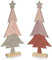 com-four® 2X Supporto Natalizio Rosa - Albero di Natale Decorativo in Feltro con Base in Legno Massiccio - Albero di Natale Rosa [la Selezione Varia] (02 Pezzi di Abete 37 cm Rosa)